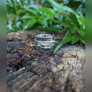 Handmade Meditation Fidget Spinner  Sterling Silver Ring